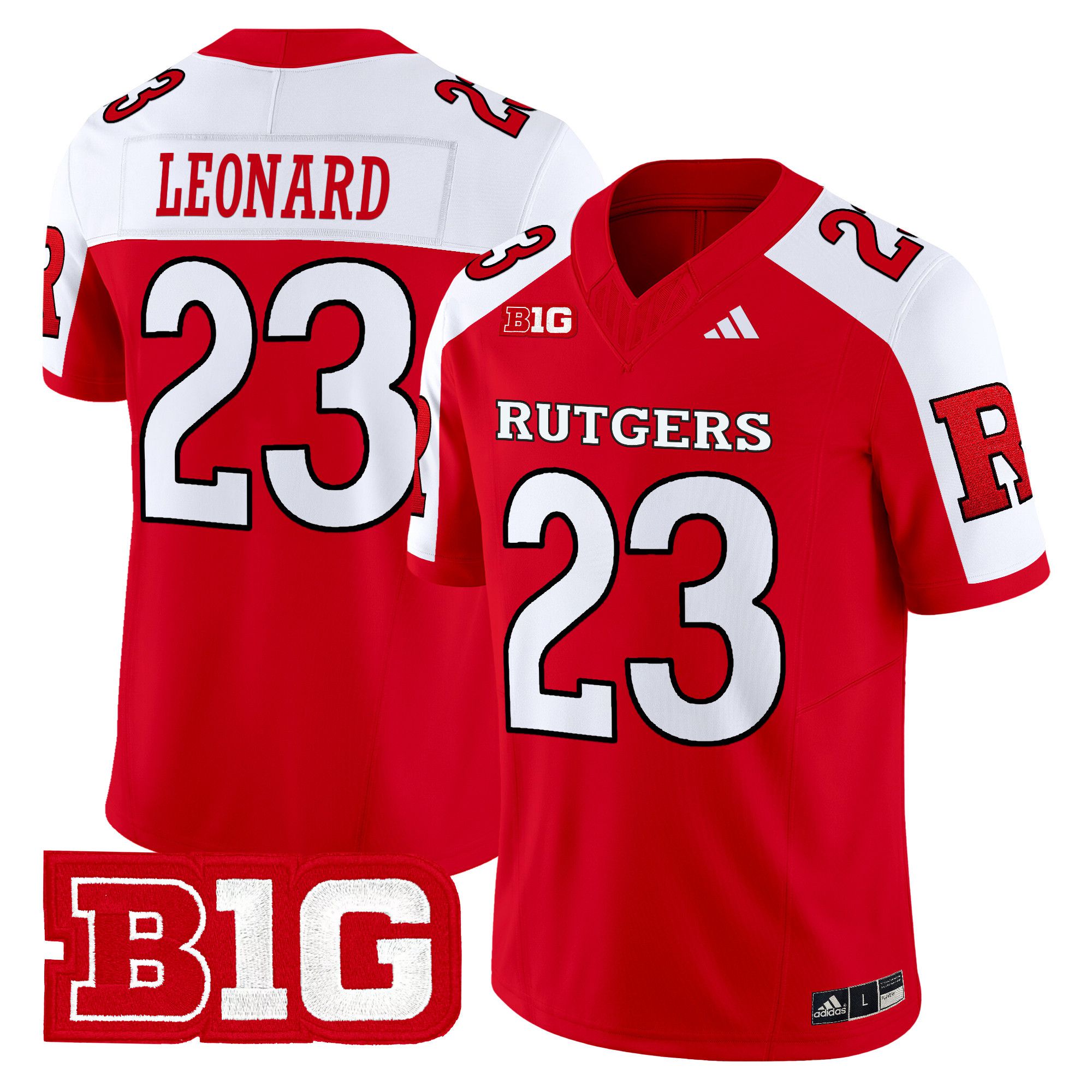 Men Rutgers Scarlet Knights #23 Leonard Red 2024 Vapor Limited NCAA Jersey